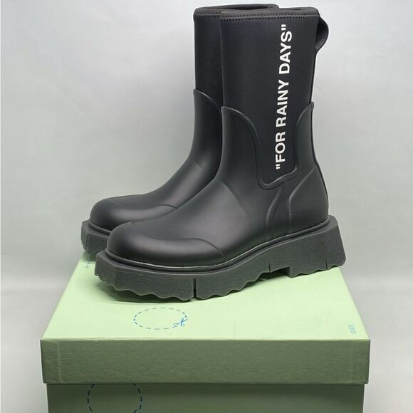 Off-White Sponge Rubber Rain Boots size 38 - Picture 9 of 11